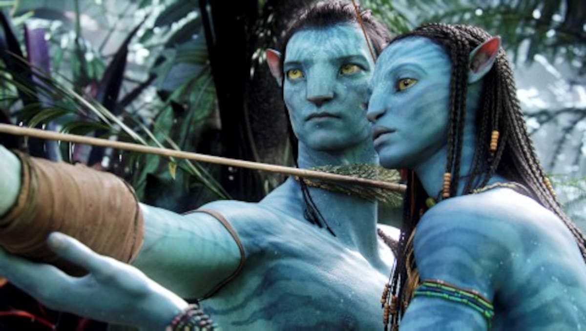 ** ADDS TO CLARIFY RECEIPTS ARE DOMESTIC ** FILE - In this file film publicity image released by 20th Century Fox, the character Neytiri, voiced by Zoe Saldana, right, and the character Jake, voiced by Sam Worthington are shown in a scene from, "Avatar." "Avatar" remains the top box-office draw in the U.S. for the fourth straight weekend with $48.5 million. (AP Photo/20th Century Fox, File) NO SALES