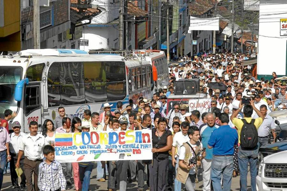 Por lo menos 5.000 productores de cacao de San Vicente de Chucurí se unirán al Paro Nacional Agrario y protestarán en la Vía Panamericana. (Foto: Archivo/VANGUARDIA LIBERAL)