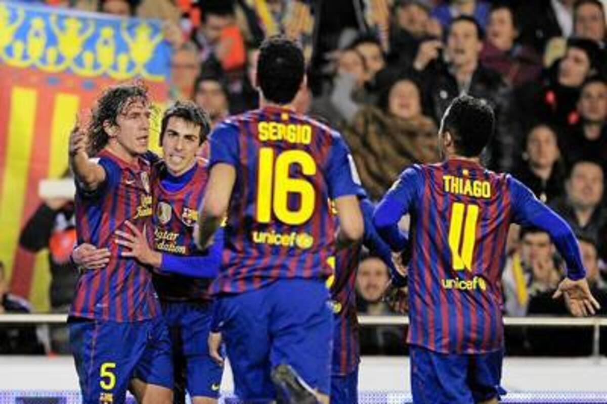 Valencia y Barcelona empataron 1-1, ayer en semifinales de ida de la Copa del Rey, en encuentro jugado en el estadio de Mestalla, resultado que favorece a los ‘blaugrana’. (Foto: AFP / VANGUARDIA LIBERAL)