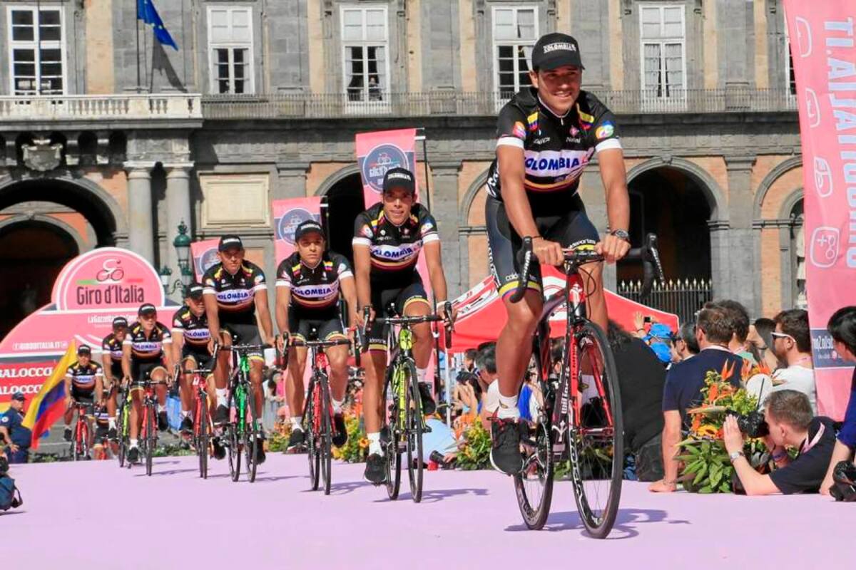 Este es el equipo de ciclismo profesional de Colombia, que desde hoy tomará parte de la edición 96 del Giro de Italia. Después de 21 años, el pedalismo nacional presenta una escuadra totalmente ‘criolla’ en la llamada ‘Corsa Rosa’. (Foto: Suministrada / www.colombiacyclingpro.com / VANGUARDIA LIBERAL)