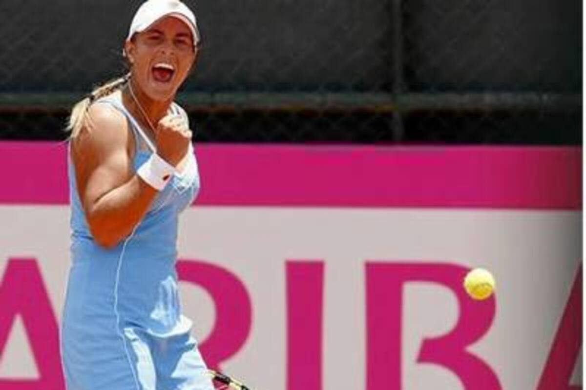 Florencia Molinero le dio el punto decisivo a Argentina para lograr el título del Grupo I de la Zona Americana de la Copa Federación de Tenis ante Colombia, al derrotar a la bogotana Mariana Duque en tres sets. (Foto: Tomada de www.fedcup.com / VANGUARDIA LIBERAL)