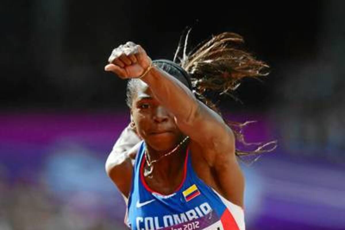 Caterine Ibargüen, atleta colombiana que buscará hoy una medalla olímpica en la prueba de salto triple. (Foto: AFP / VANGUARDIA LIBERAL)