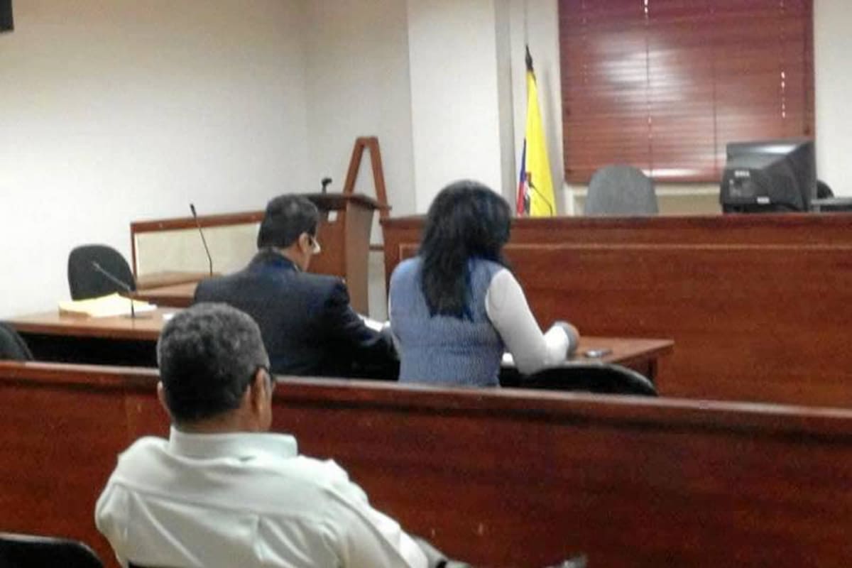 Momentos en los que se llevaba a cabo la audiencia contra Elvia Liliana Sarmiento. La diligencia se cumplió luego de tres aplazamientos. (Foto: Jineth Prieto / VANGUARDIA LIBERAL)