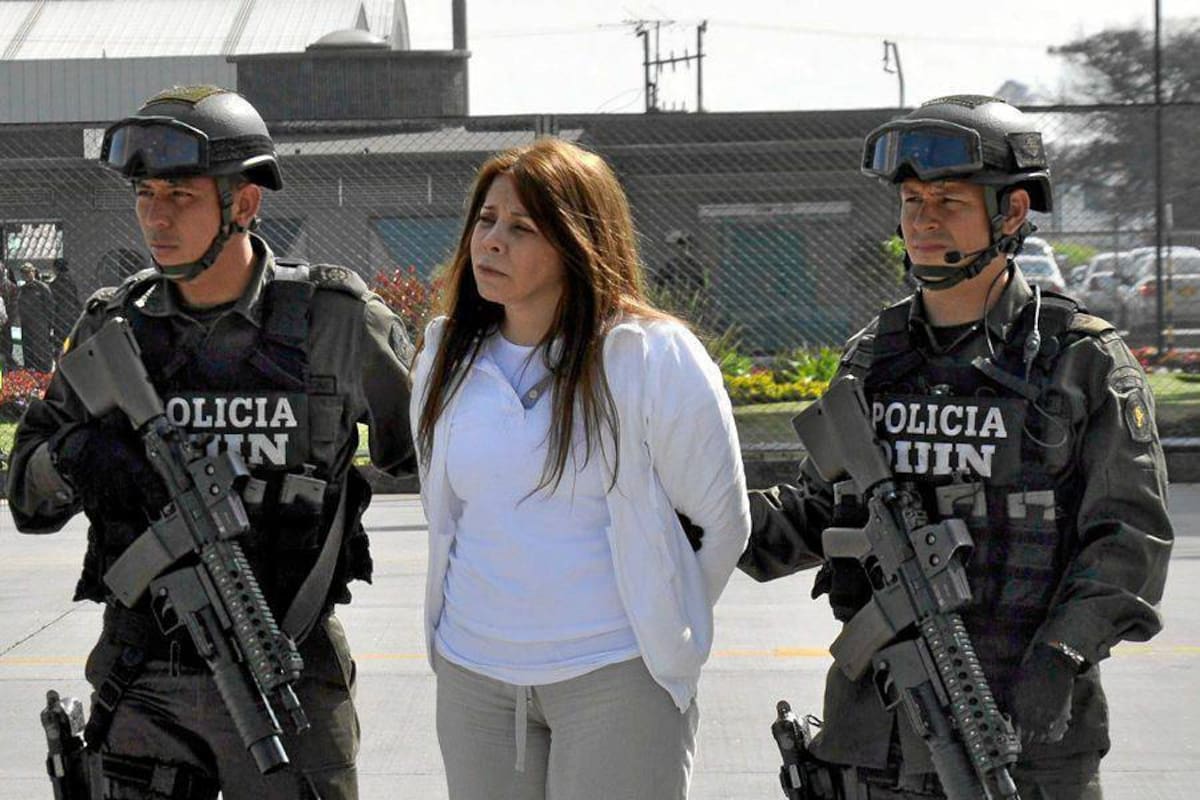 Dolly Cifuentes Villa, alias “La Meno”, extraditada por su presunta responsabilidad en los delitos de narcotráfico y lavado de activos. (Foto: Colprensa/VANGUARDIA LIBERAL)