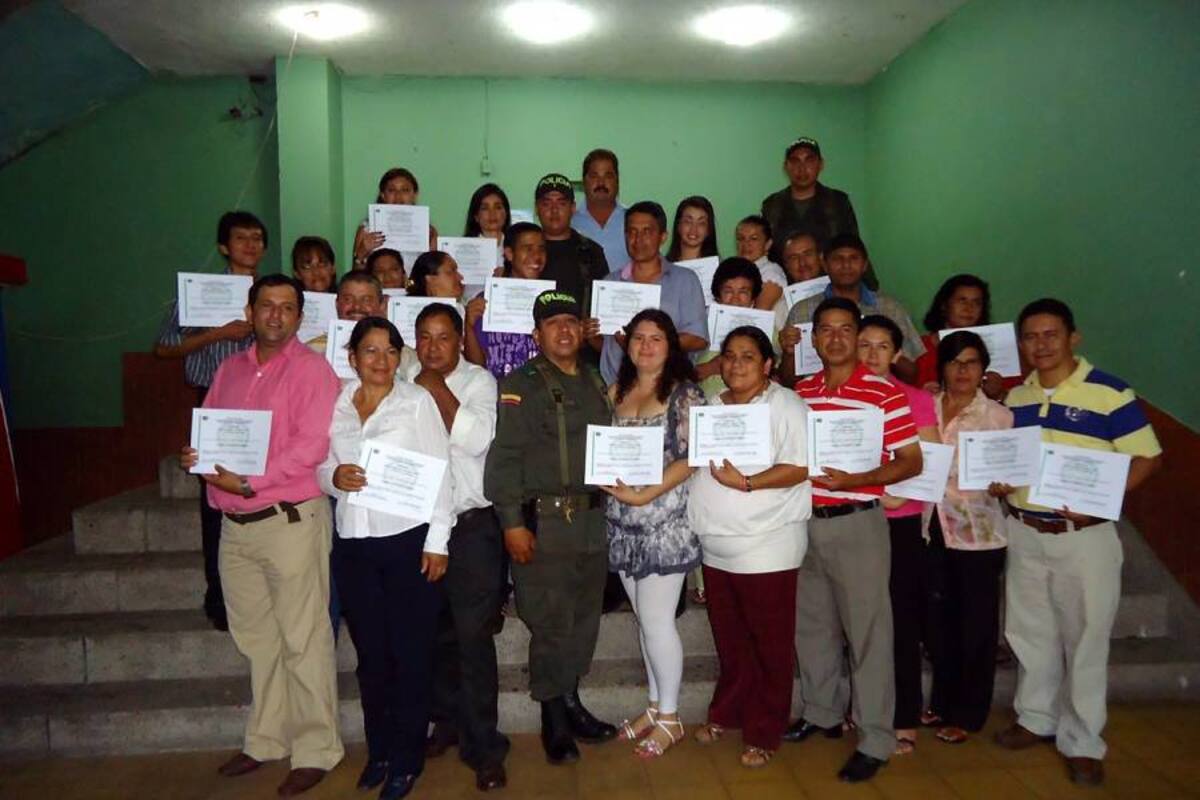 Los graduandos son habitantes del sector de Caldas, quienes recibieron instrucción durante varias semanas. (Foto: Suministrada/VANGUARDIA LIBERAL)