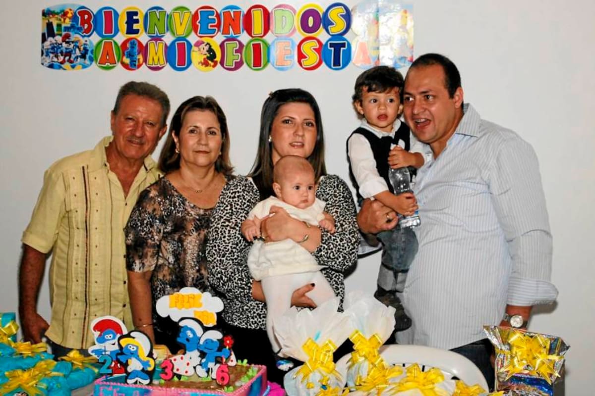 Humberto Cediel, Nohora de Cediel, Sandra Cediel, Ana María Marín, Jerónimo Marín y Alex Marín (Foto: Nelson Díaz / VANGUARDIA LIBERAL)