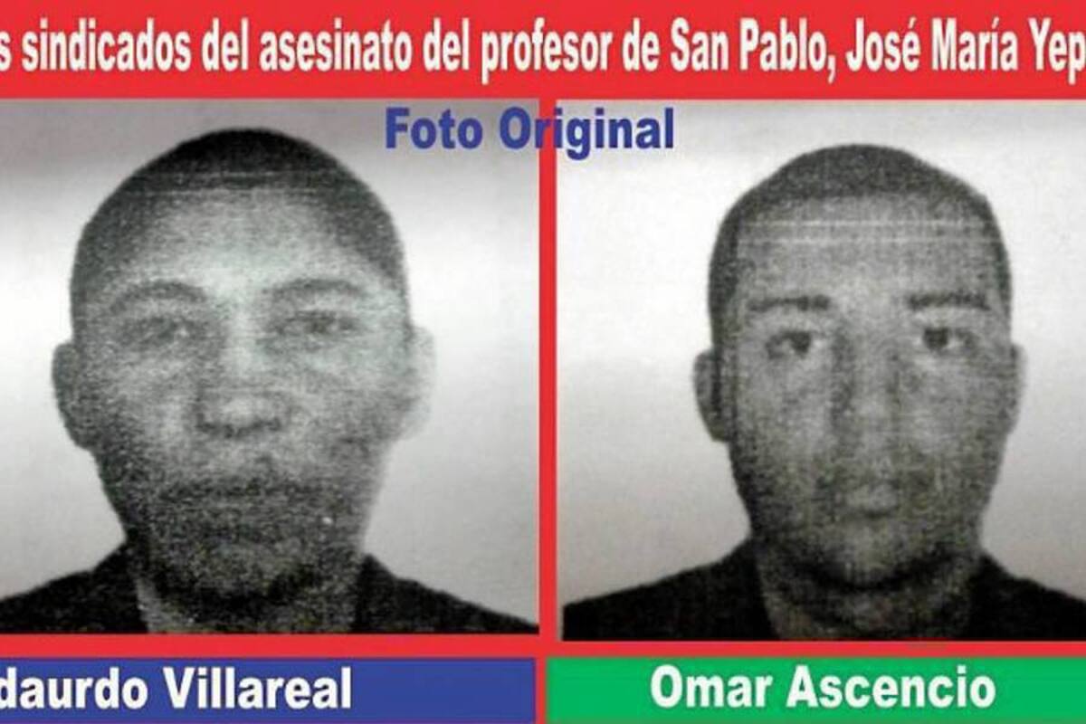 Estos serían los dos presuntos responsables del asesinato del profesor de Matemáticas Óscar Jesús María Yepes, de 47 años de edad, quien fue hallado sin vida en su vivienda el pasado domingo. (Foto: Suministrada/VANGUARDIA LIBERAL)