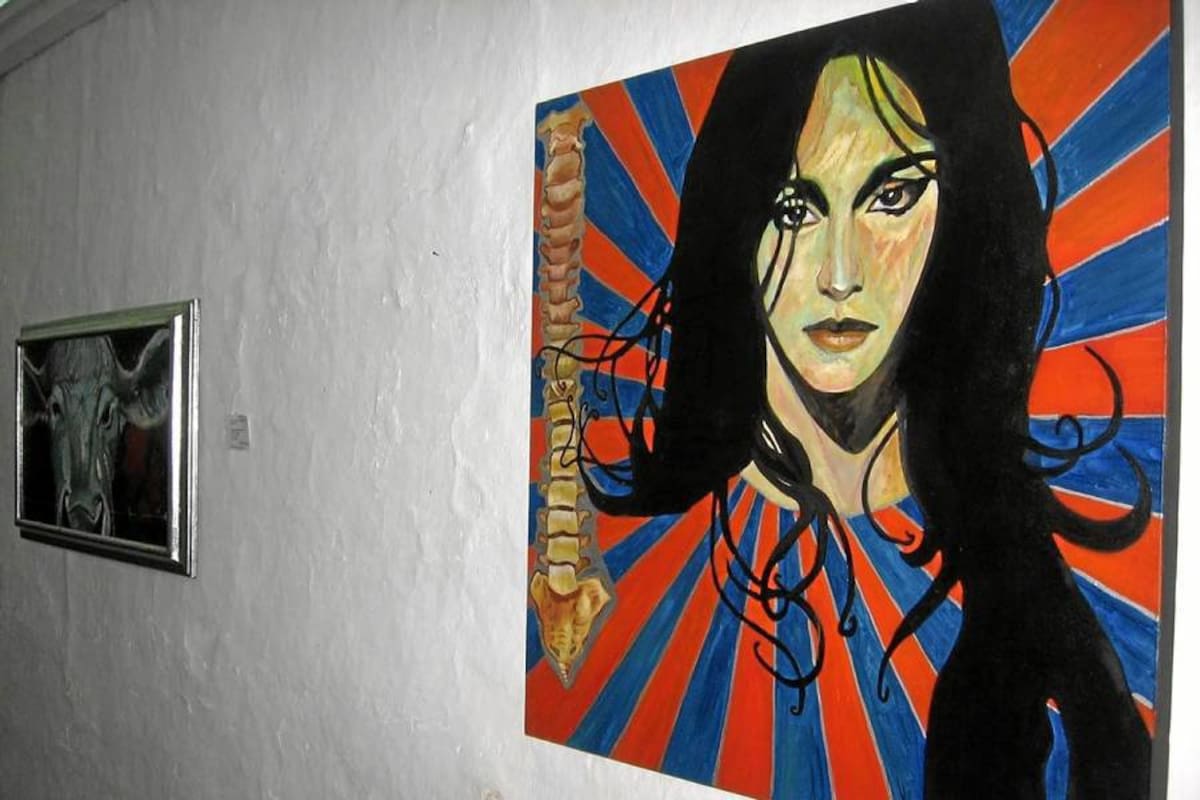 La exposición abierta del colectivo Santander en Movimiento vistió con fuerza expresiva el recinto del auditorio de la Casa de la Cultura Horacio Rodríguez Plata, para que el público joven y adulto se acerque a contemplar las formas de ver el mundo, de sus creadores. (Foto: Nancy Gómez/VANGUARDIA LIBERAL)