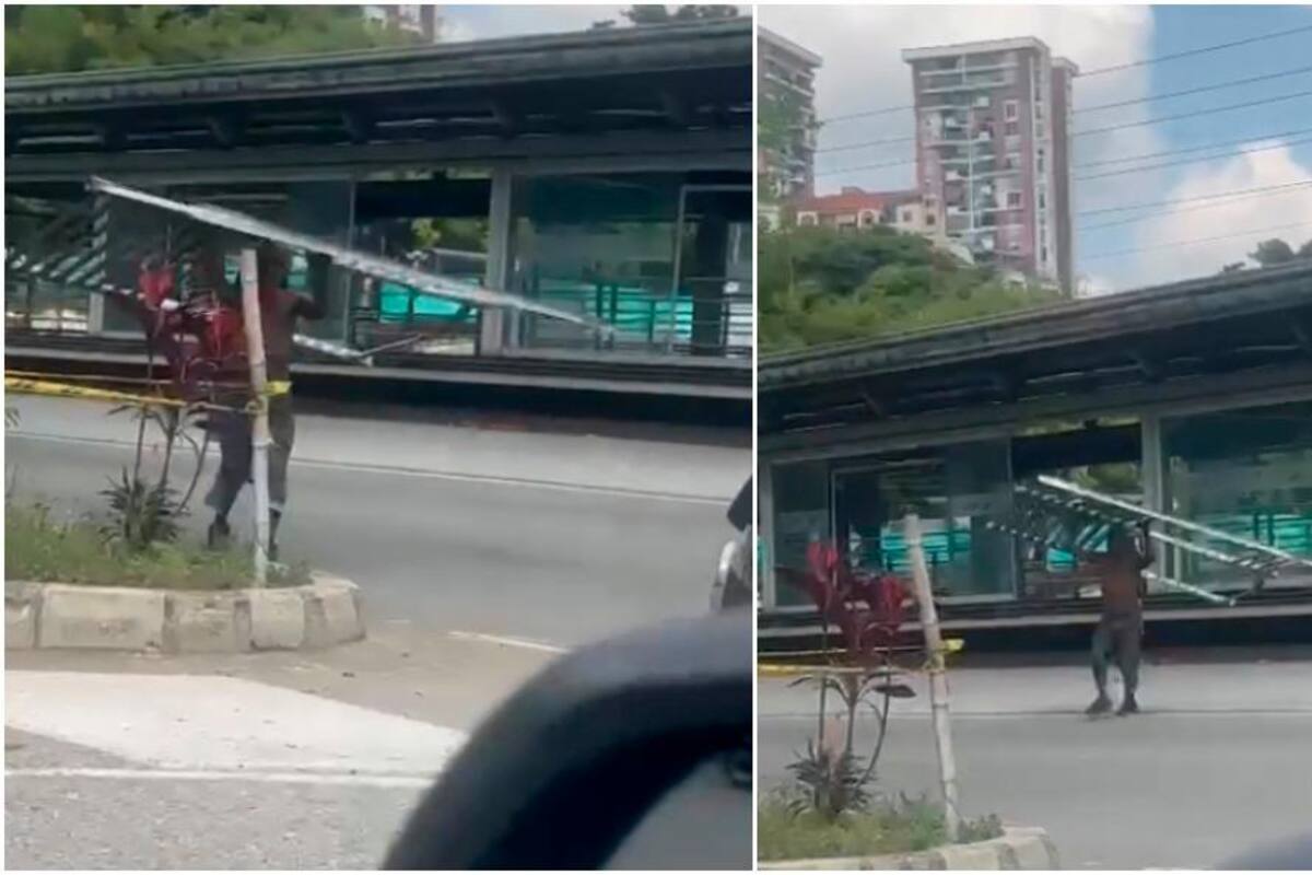 Este tipo de robos de componentes que integran las estaciones también deterioraron los paraderos sobre las carreras 27 y 33. Foto suministrada/VANGUARDIA