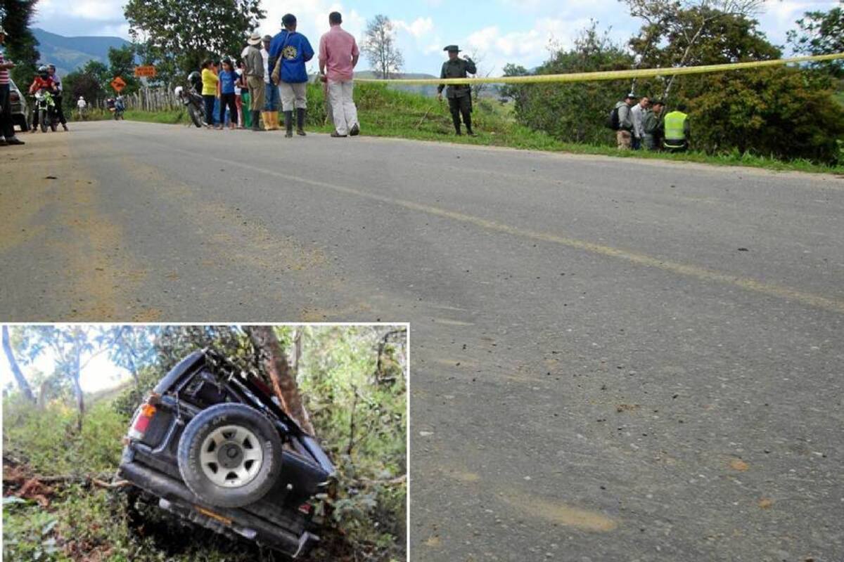 Aspectos del accidente ocurrido el jueves 17 de mayo en horas de la tarde en el que pierde la vida el ex concejal de San Joaquín Cristóbal Zambrano Rodríguez. (Foto: Suministrada /VANGUARDIA LIBERAL)