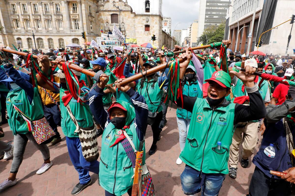 Duque le respondió a la Minga indígena, que ya se instaló en la Plaza de Bolívar en Bogotá Mauricio Dueñas Castañeda / EFE