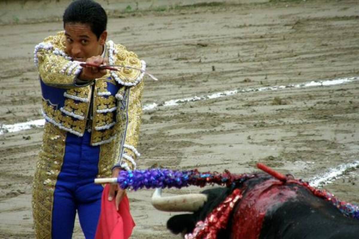 Paco Perlaza, matador colombiano, hechizó con su sentido del temple y del buen toreo.(Foto: Javier Gutiérrez / VANGUARDIA LIBERAL)