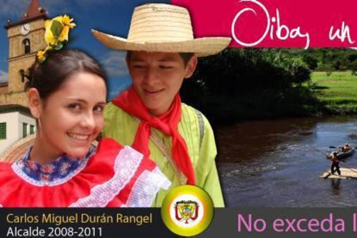 Esta es una de las vallas promocionales, que fueron instaladas en la vía nacional para desarrollar el turismo en Oiba.(Foto: Luis Fernando Martínez V. /VANGUARDIA LIBERAL)