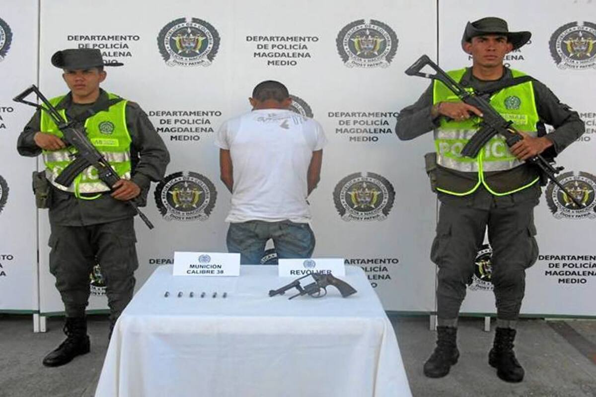 Capturado por porte ilegal de arma de fuego (Foto: Suministrada/ VANGUARDIA LIBERAL)