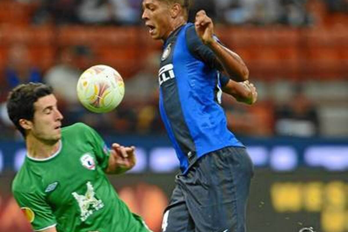 El mediocampista colombiano Fredy Guarín jugó todo el segundo tiempo en el empate 2-2 de su equipo, Inter, frente al Rubin Kazan. (Foto: AFP / VANGUARDIA LIBERAL)
