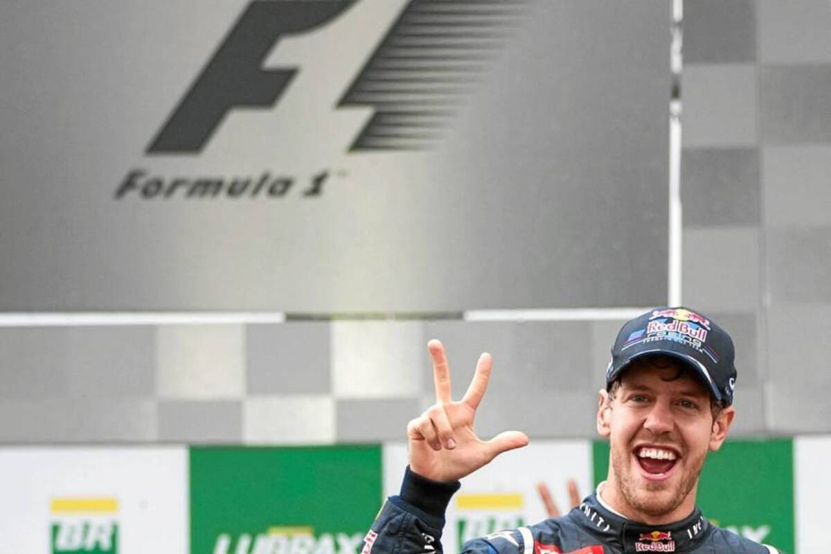 El alemán Sebastián Vettel (Red Bull) se coronó tricampeón de la Fórmula 1 en un dramático Gran Premio de Brasil tras finalizar sexto y asegurar el título 2012 pese al segundo puesto de su rival Fernando Alonso (Ferrari). (Foto: AFP / VANGUARDIA LIBERAL )
