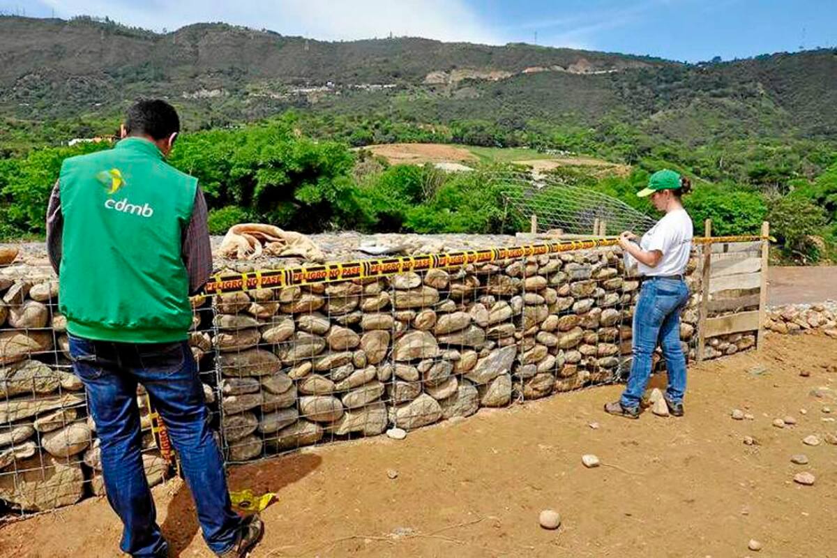 Construcción de gavión fue suspendida por la Cdmb