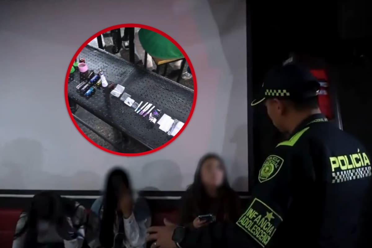 Las autoridades encontraron a 47 menores dentro de un establecimiento en el barrio La Magdalena, en Teusaquillo. Captura de video // X // Polociabogotá.