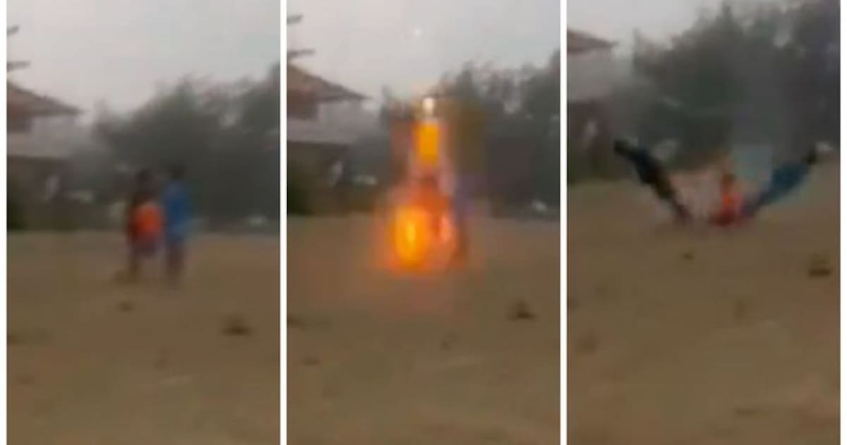 Video sensible: Tres niños fueron alcanzados por un rayo en playa de ...