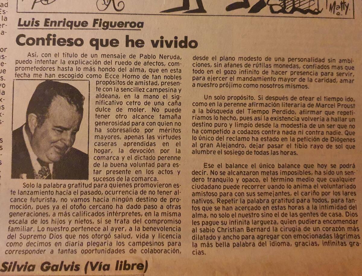 Vieja columna de Luis Enrique Figueroa Rey. (Archivo / VANGUARDIA)