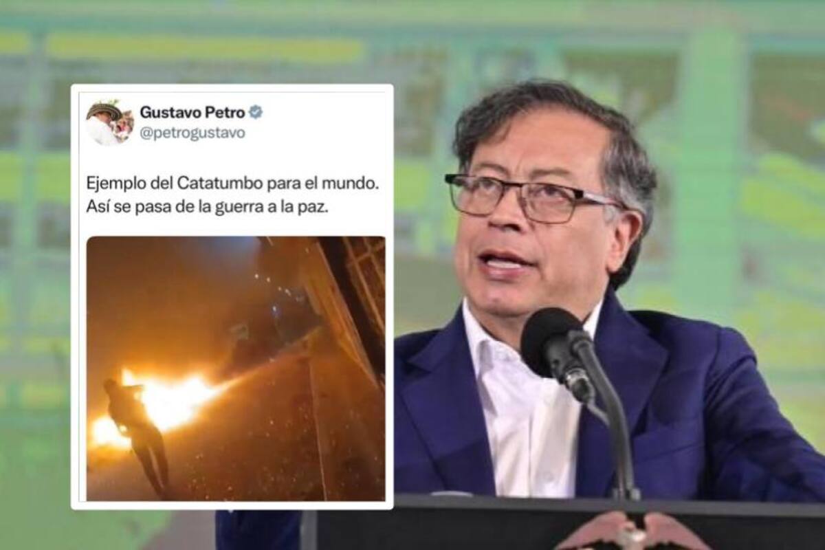 Críticas a Petro por su mensaje al compartir video de ataque terrorista en Huila | Fotomontaje Vanguardia