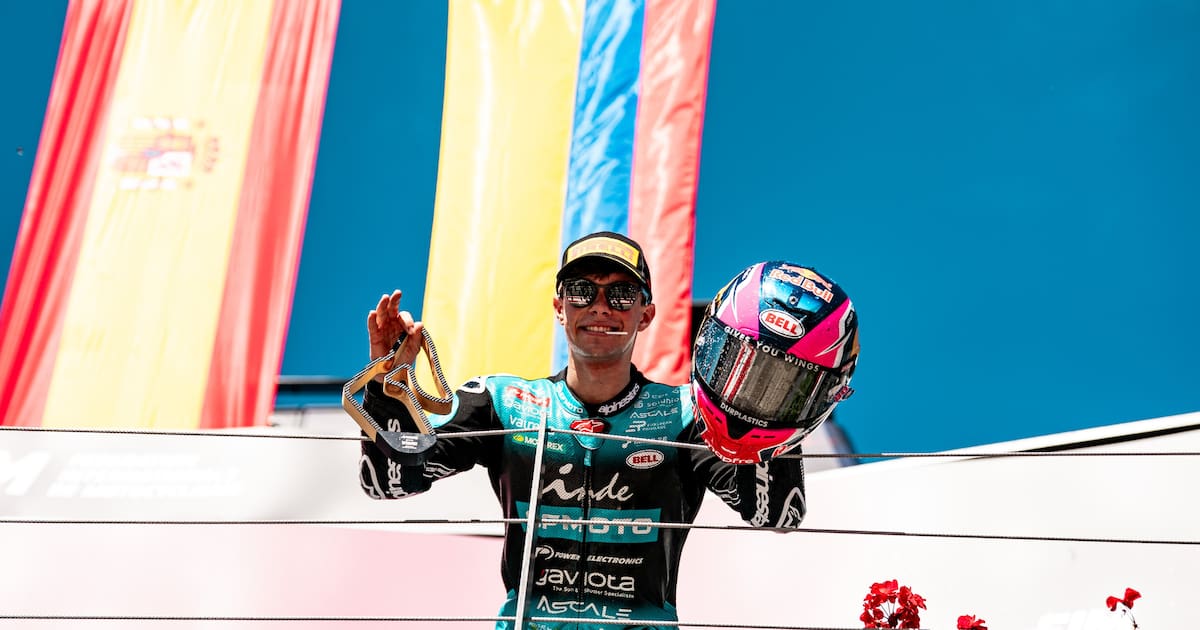 David Alonso vuelve a sonreír en Moto2: el colombiano subió al podio en el Gran Premio de Austria