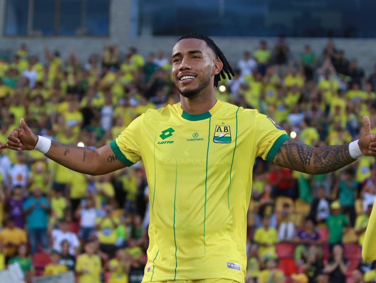 Aldair Gutiérrez marcó uno de los dos goles de Atlético Bucaramanga en la victoria ante Carabobo. Foto: Atlético Bucaramanga.
