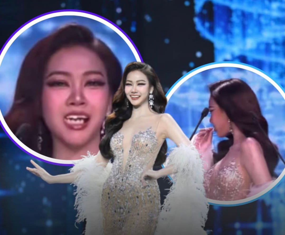 ¡De no creer! A candidata de Miss Grand Tailandia se le caen los dientes en vivo durante el desfile de gala.