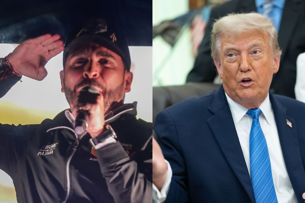 Abelardo de la Espriella, candidato presidencial en Colombia, nuvamente recibió el apoyo total del presidente de Estados Unidos, Donald Trump. // Foto: generada con imágenes de Colprensa y EFE.