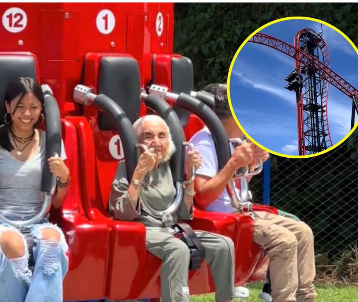 Ni el "Cráter" la asustó: La abuela que es viral por su reacción en las montañas rusas del Quindío.