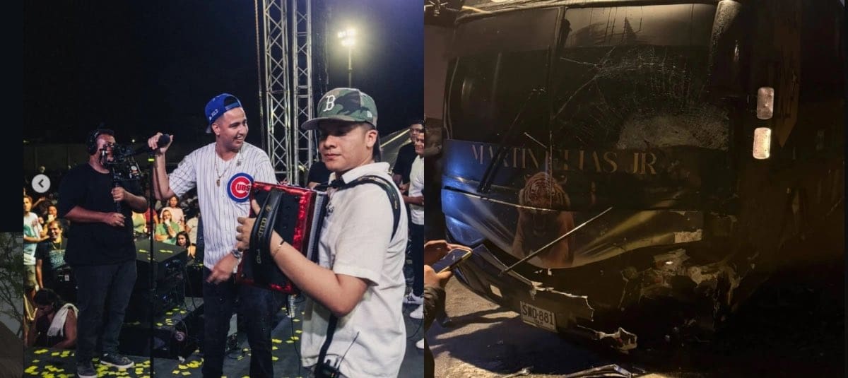 Un bus d la agrupación vallenata del cantante Martín Elías Jr. se vio involucrado en accidente con dos muertos en Barbosa, Santander.