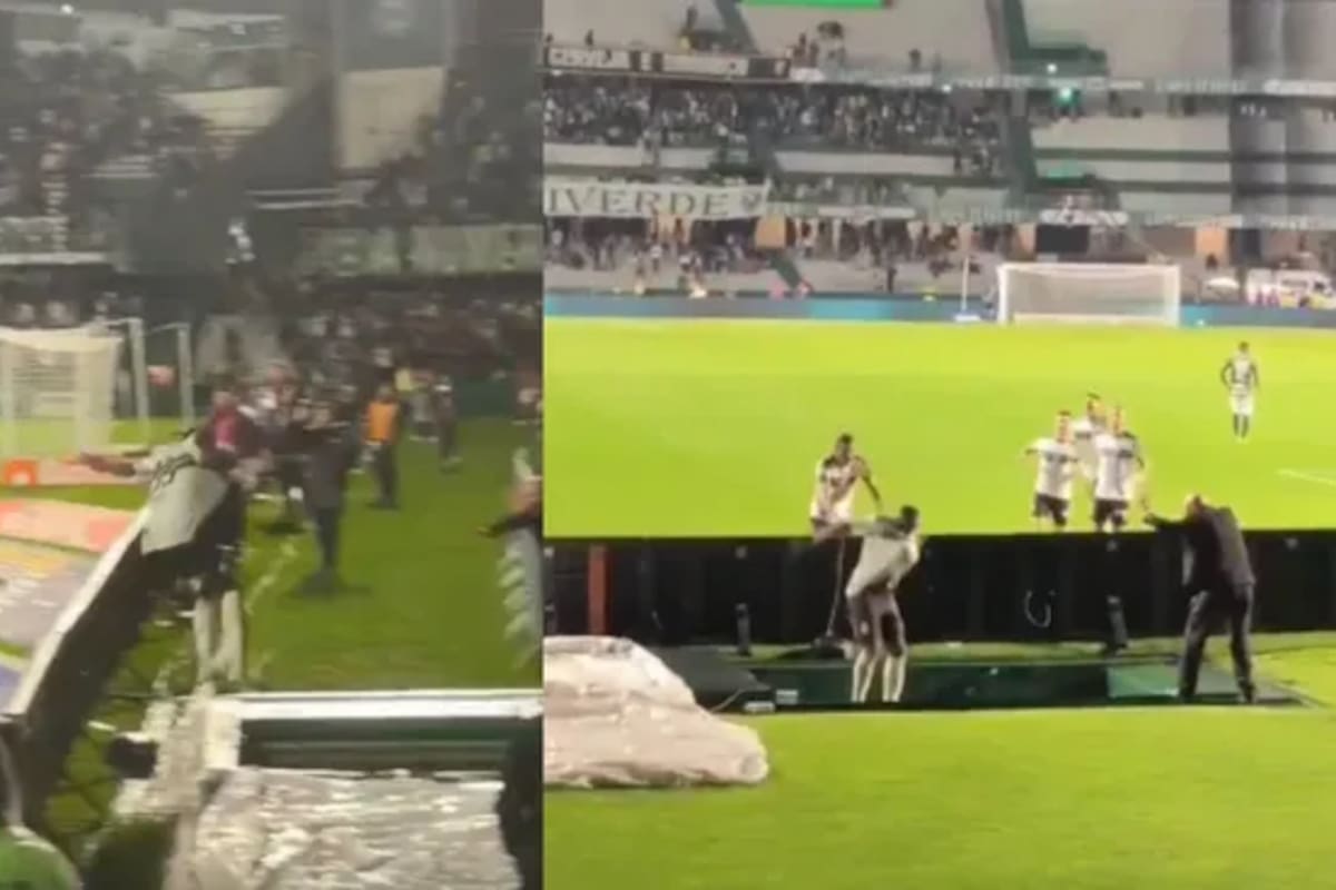 Jacy Maranhão se lesionó tras caer por las escaleras mientras celebraba un gol ante Chapecoense. El tanto luego fue anulado por fuera de juego.