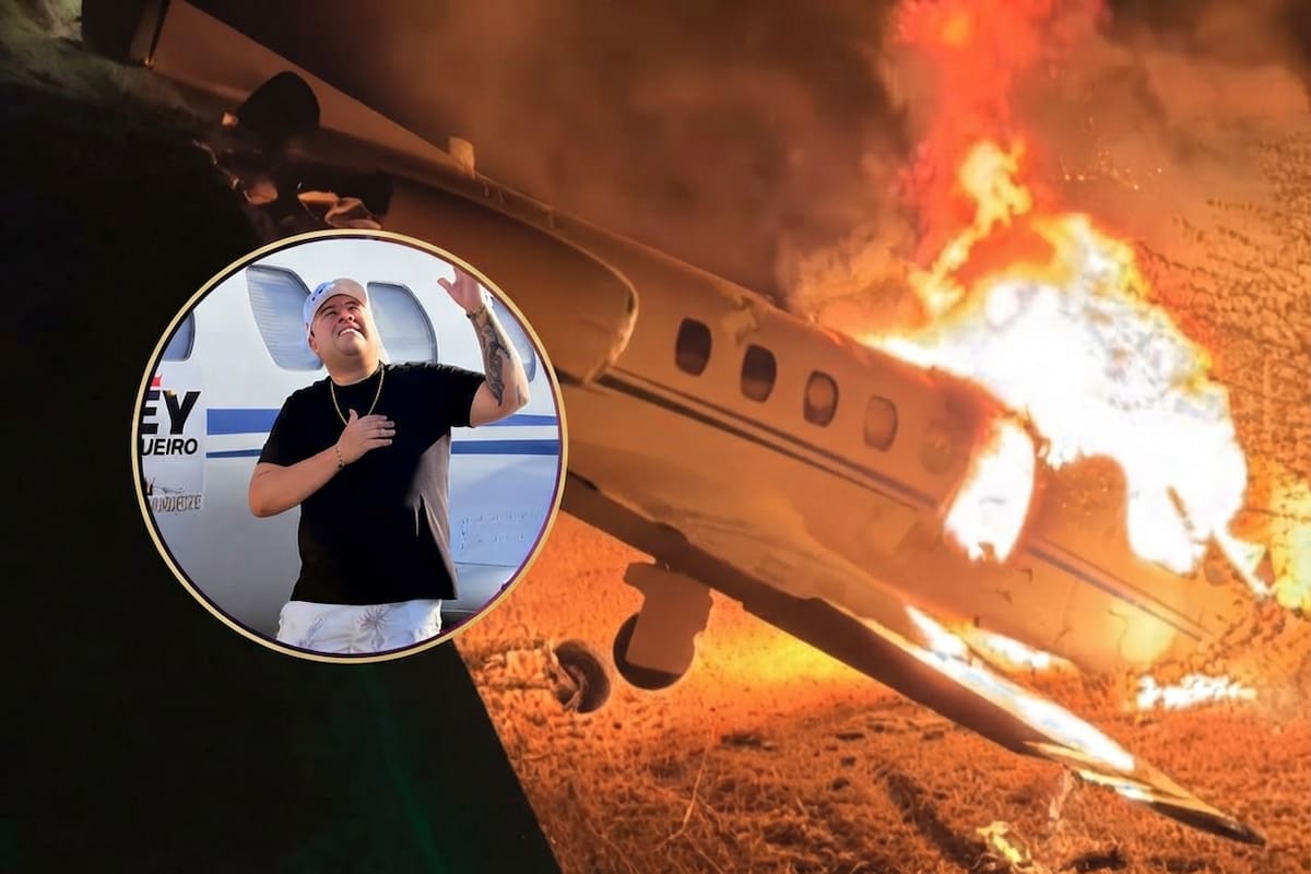 El avión privado en el que viajaba el cantante Rey Vaqueiro terminó fuera de la pista y posteriormente se incendió en Parelhas, Brasil.