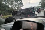 A esta hora: accidente mantiene congestionado el Anillo Vial; una turbo quedó volcada