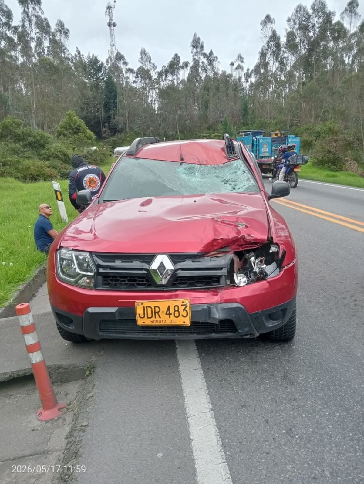 Vehículo involucrado en el accidente.
Foto: Suministrada Qhubo