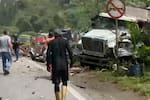 Accidente en la vía El Playón-Rionegro: volqueta chocó contra viviendas y dejó varios heridos