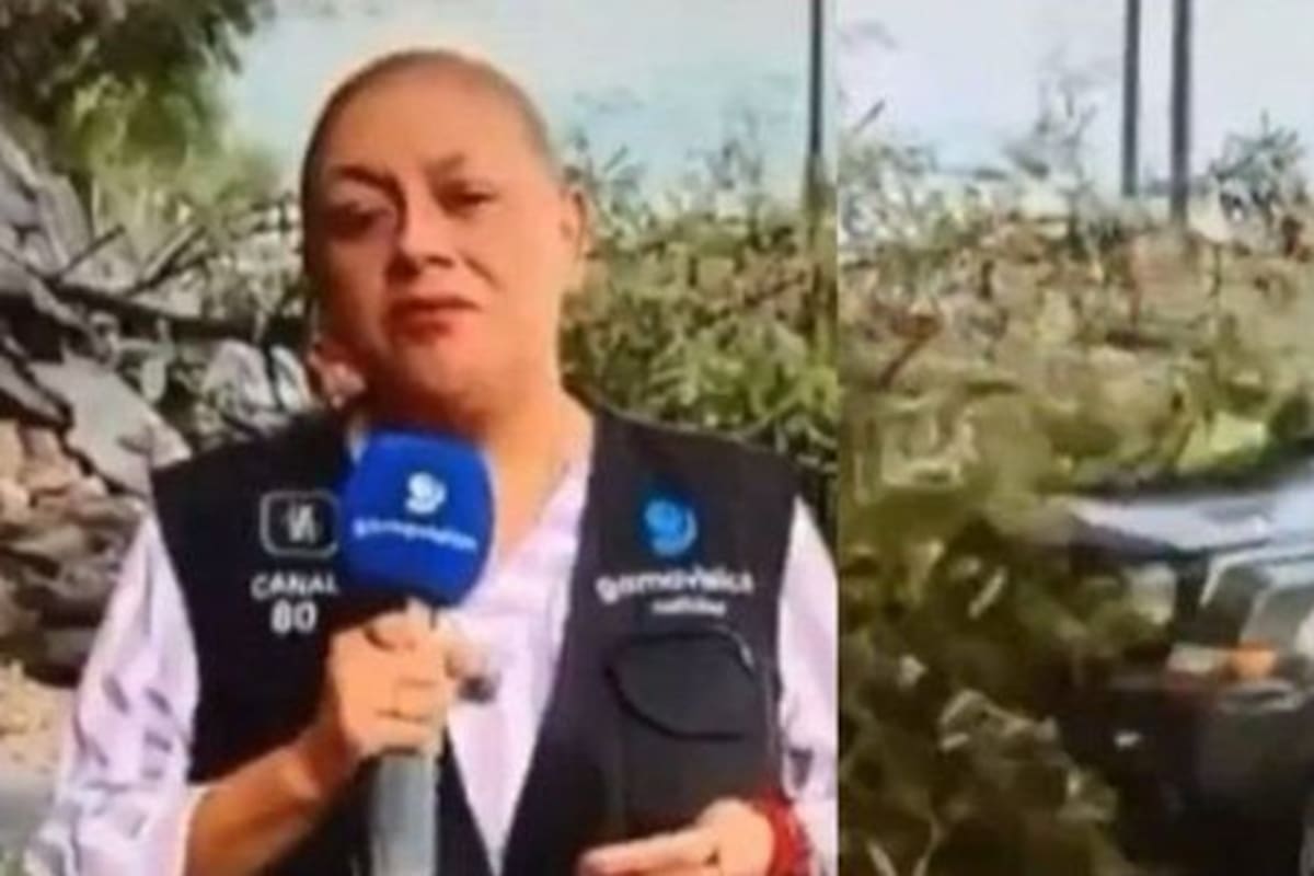 Una reportera y un camarógrafo fueron atropellados mientras realizaban una transmisión en vivo en México, cuando cubrían un deslave provocado por las fuertes lluvias.