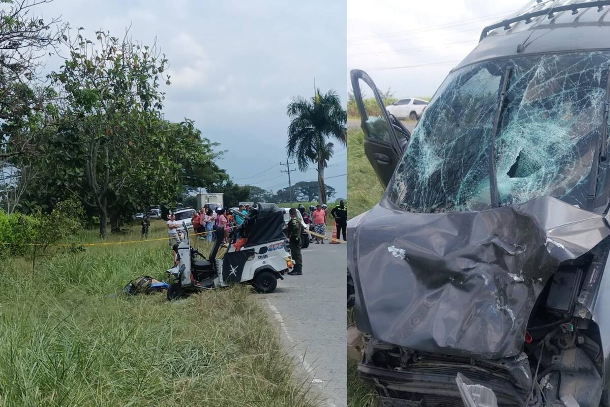 El incidente involucró a un automóvil Chevrolet con matrícula JKS 931, una motocicleta con placa HHF 59D y un motocarro identificado con las placas 598NAS. FOTO: REDES SOCIALES