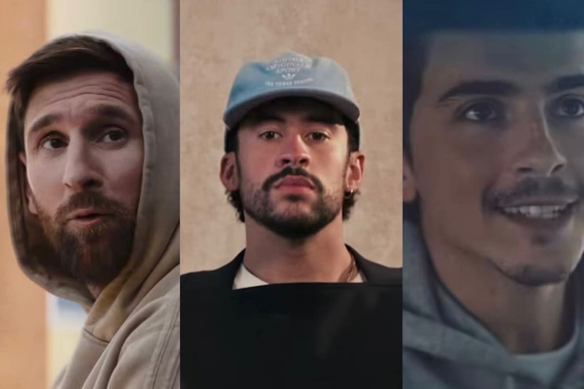 Bad Bunny, Lionel Messi y Timothée Chalamet protagonizan la nueva campaña global de Adidas rumbo al Mundial 2026.
Foto tomada de: Pantazo de video Instagram @adidas
