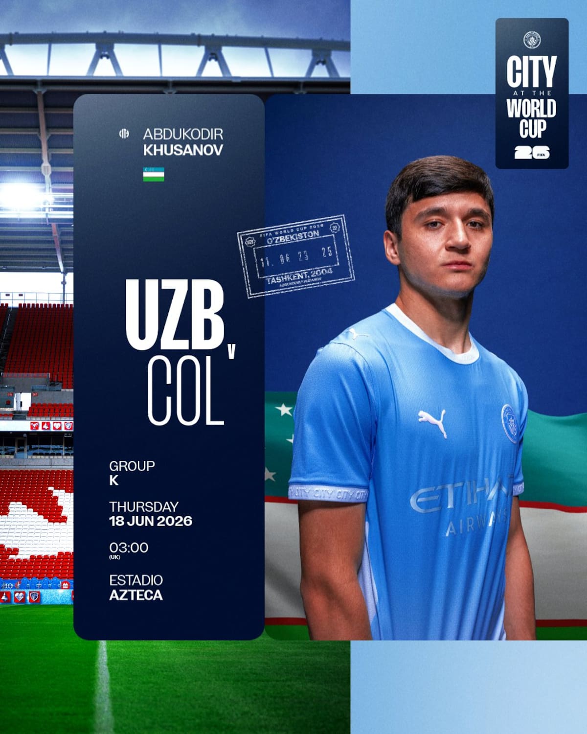 Adukodir Khusanov, jugador de Uzbekistán.