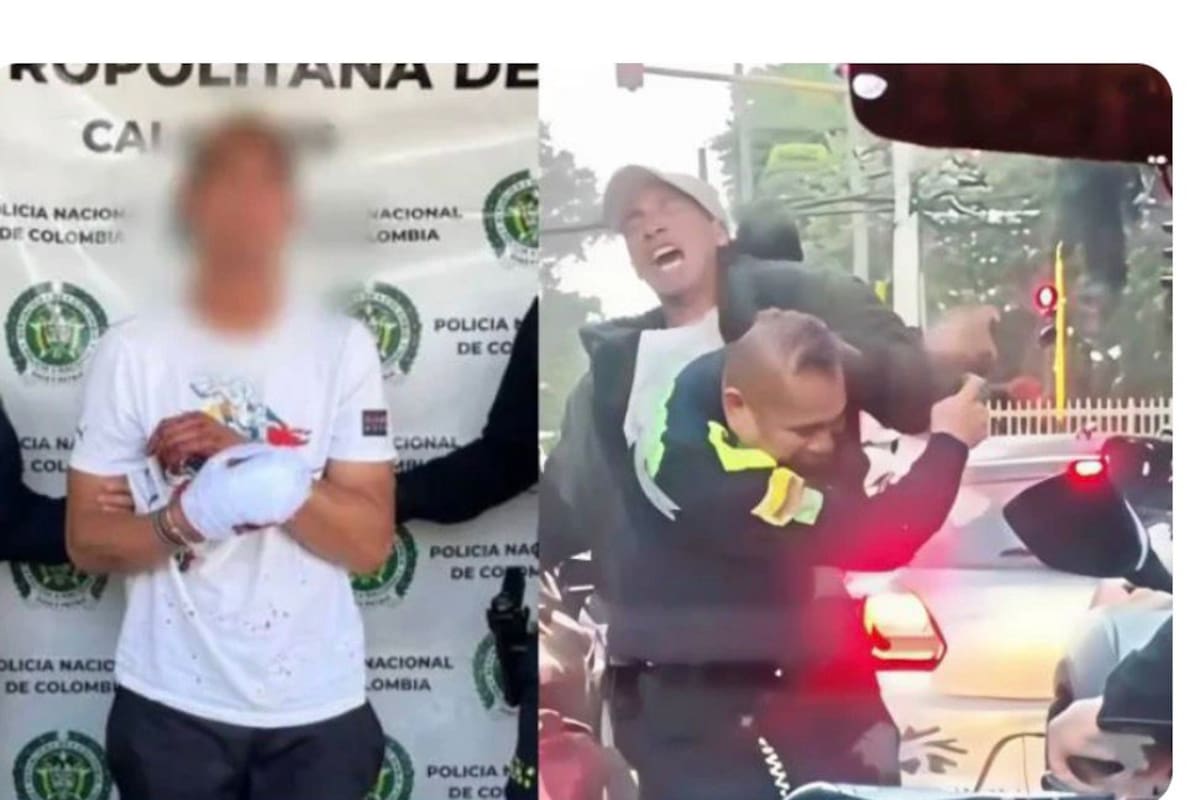 Intolerancia en la localidad de Suba en Bogotá: hombre atacó a uniformado y fue detenido.