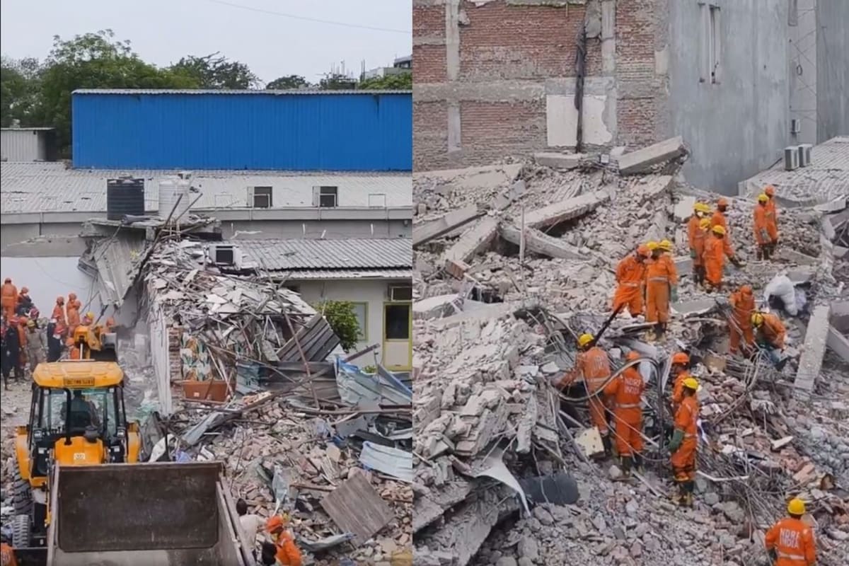 Al menos seis muertos por el colapso de un edificio comercial en el sur de Nueva Delhi. | Foto: Captura de video.