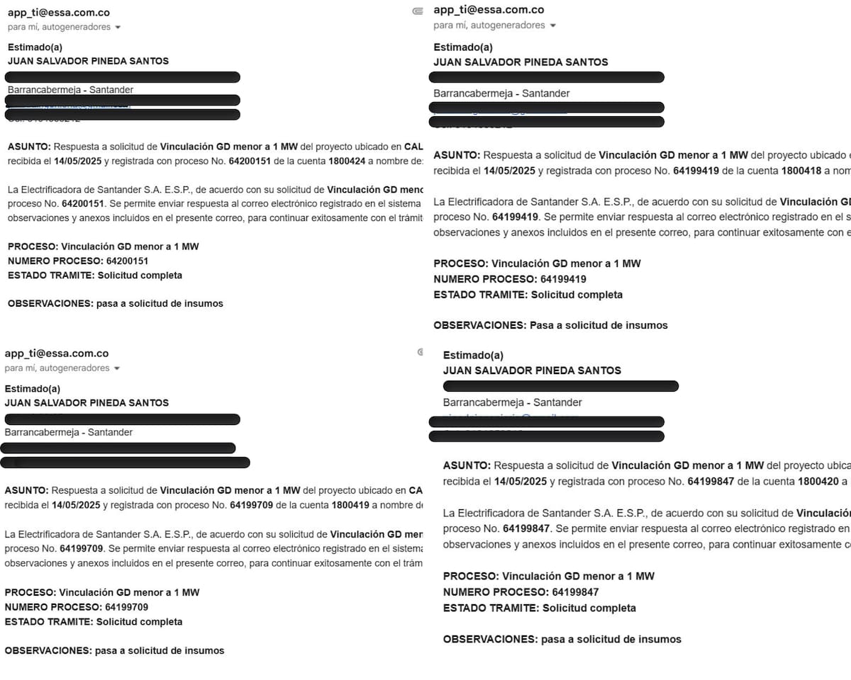 Alcaldía de Barrancabermeja asegura que fueron radicados documentos para solicitud de punto de conexión ante ESSA | Documentos suministrados