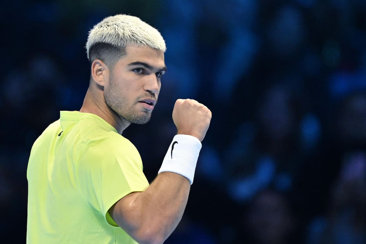 Carlos Alcaraz debuta con autoridad en las Finales ATP de Turín. // Foto: EFE/EPA/Alessandro Di Marco.