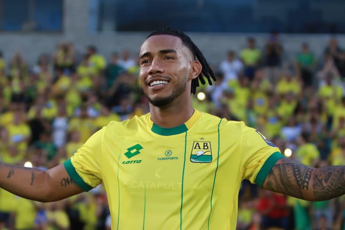 Aldair Gutiérrez marcó uno de los dos goles de Atlético Bucaramanga en la victoria ante Carabobo. Foto: Atlético Bucaramanga.