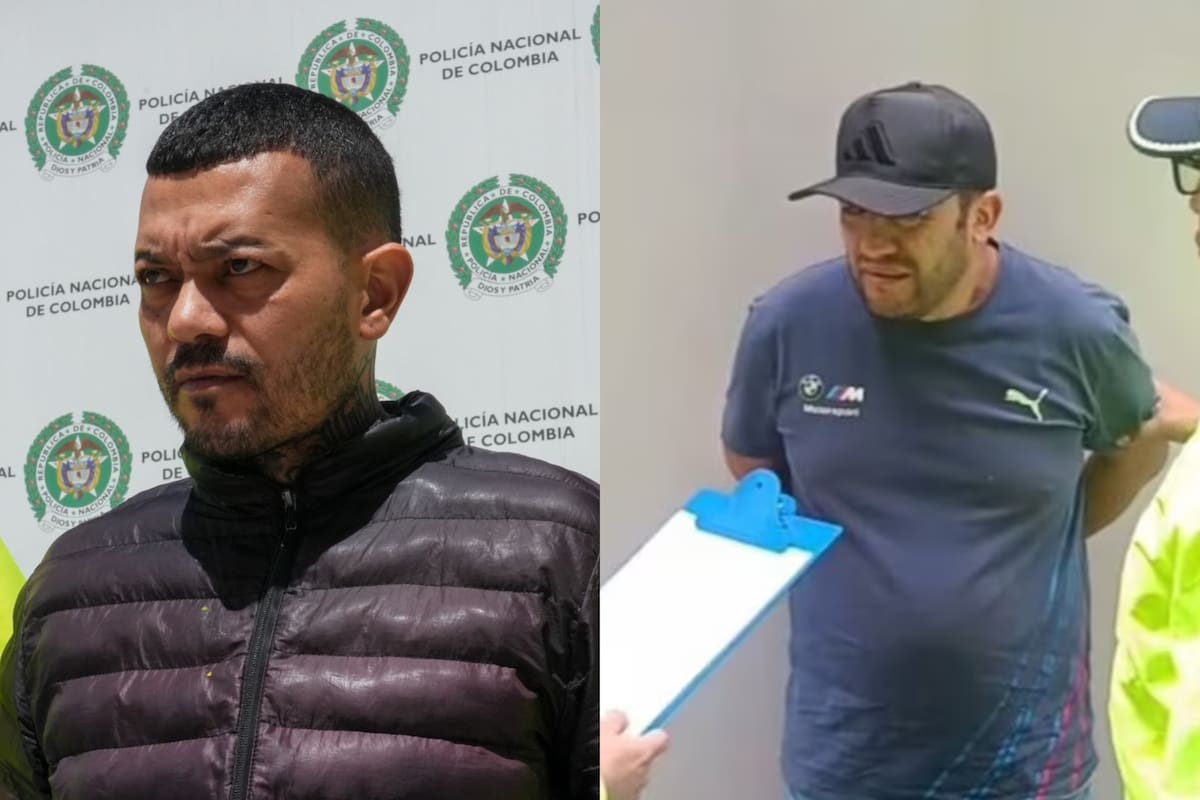 Elder José Arteaga, alias 'El Costeño', junto a William Fernando González Cruz, alias 'El Hermano', dos de los implicados en el magnicidio de Miguel Uribe Turbay. // Foto: Colprensa - red social X.