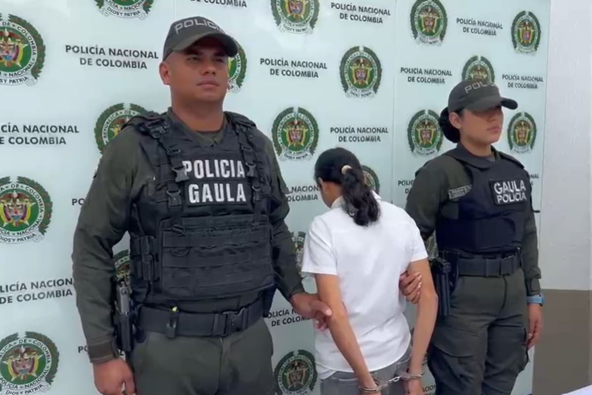 La mujer fue capturada en el corregimiento El Centro de Barrancabermeja.
Foto: cortesía.