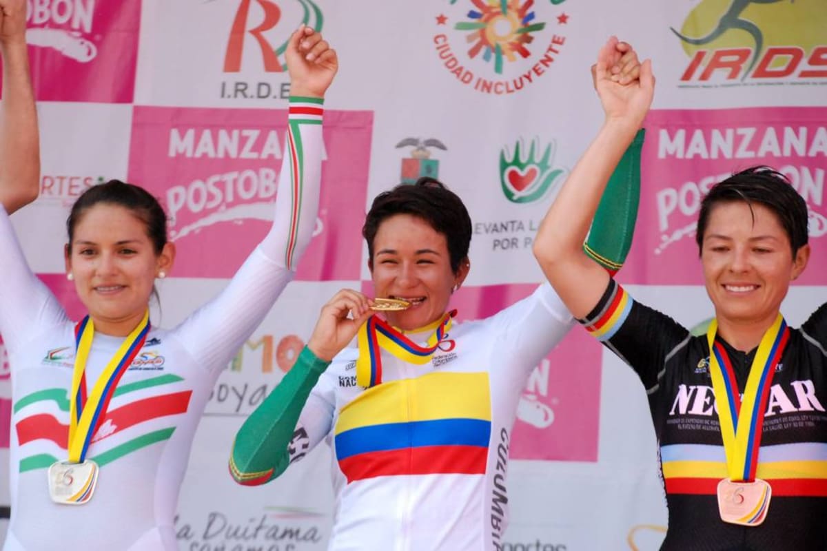 La ciclista santandereana Ana Cristina Sanabria ganó ayer la contrarreloj individual en los Campeonatos Nacionales de Ruta que se cumplen en Boyacá y ratificó que es la pedalista con mejor presente en el país. (Foto: Colprensa / VANGUARDIA LIBERAL)