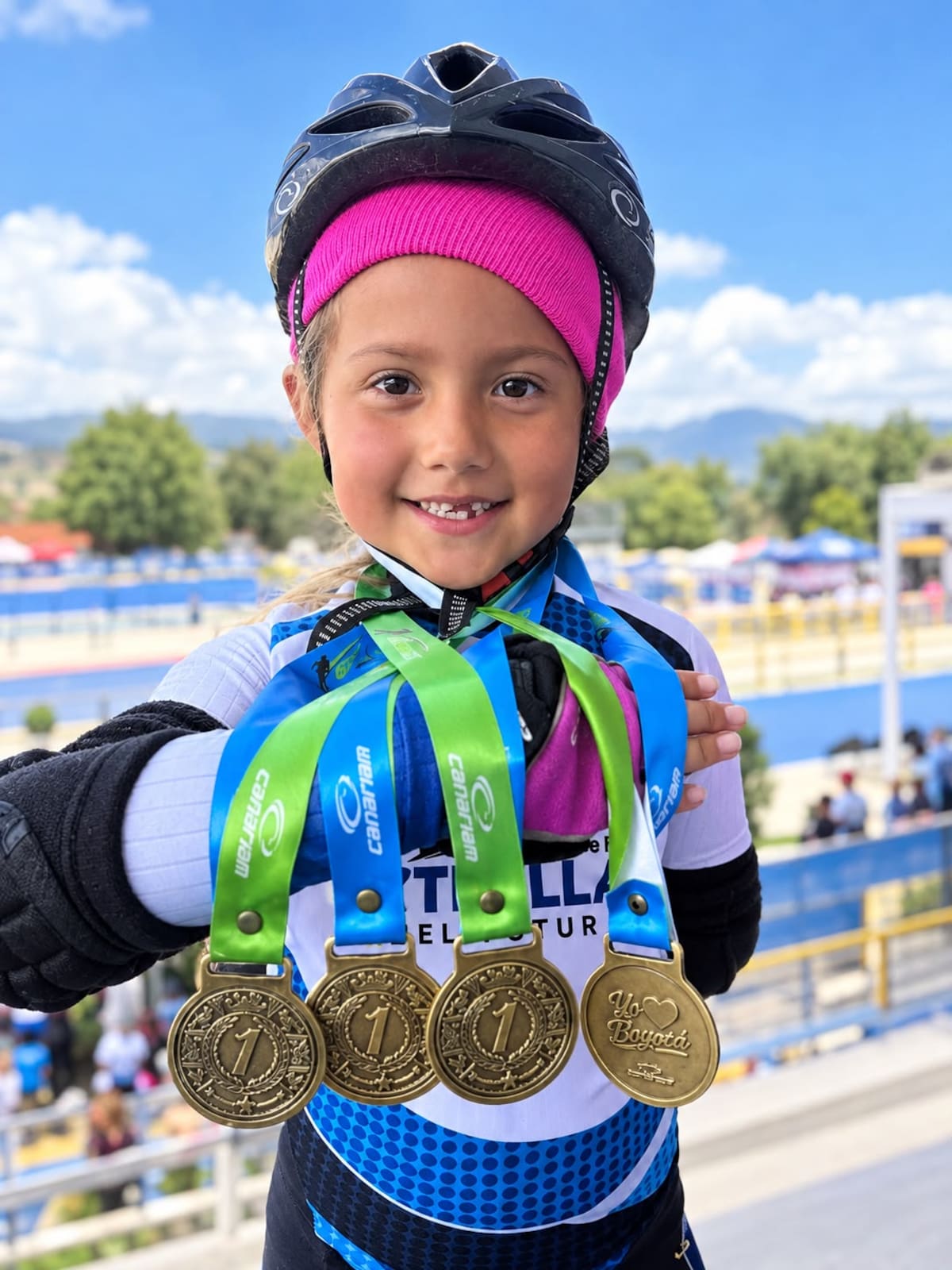 Anel Sofía, la pequeña campeona de Santander que ya brilla en el patinaje panamericano. Foto: Cortesía/Vanguardia