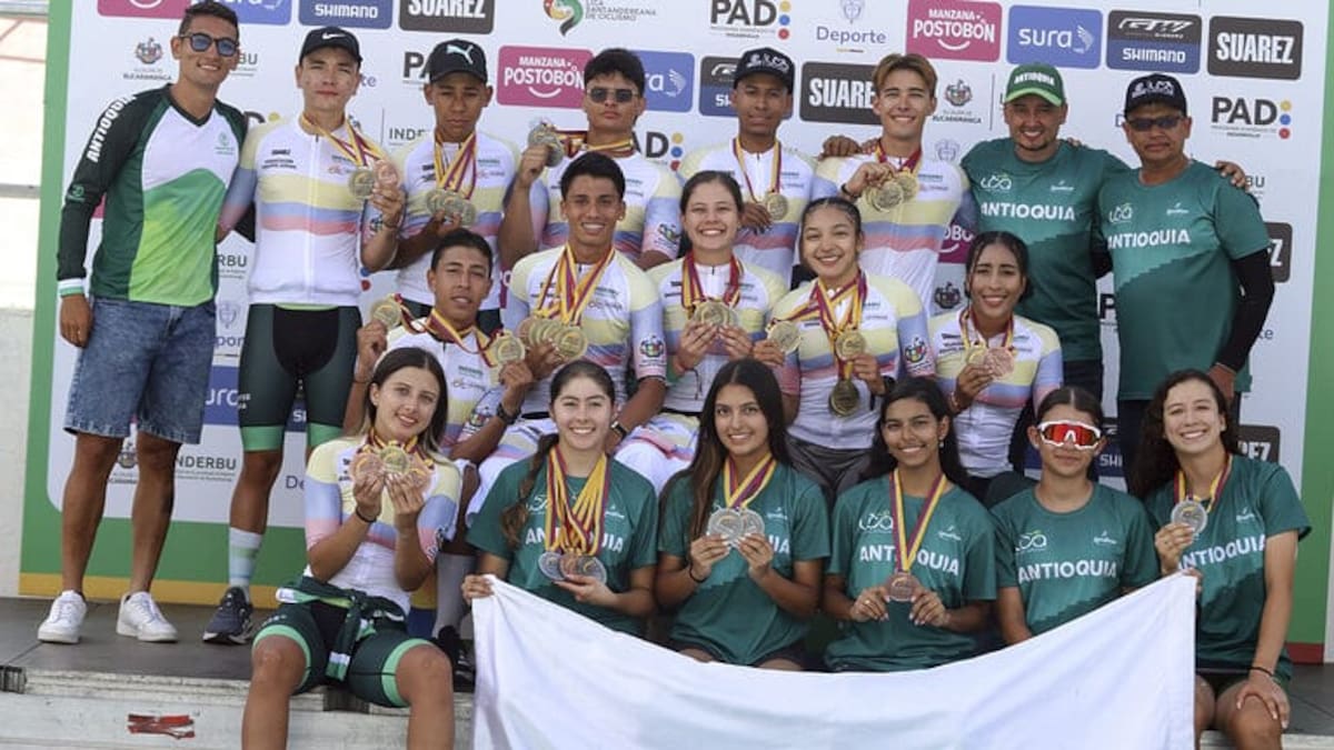 Antioquia se corona campeón absoluto del Nacional de Pista Juvenil y Prejuvenil en Bucaramanga. Foto: Federación Colombiana de Ciclismo
